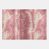 Roze Bruin Luipaard Print Glitter Dream Inpakpapier Vel (Voorkant 3)