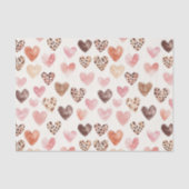 Roze Bruin Luipaard Print Hearts Verjaardag Tissuepapier (Voorkant)