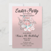 Roze Bruin Paasei Jacht Lente Verjaardagsfeest Kaart (Voorkant)