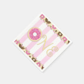 Roze Bruin Sprinkle Donuts EEN 1E verjaardagsfeest Servetten (Hoek)