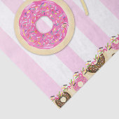 Roze Bruin Sprinkle Donuts EEN 1E verjaardagsfeest Tissuepapier (Detail)