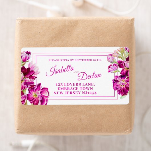 Roze bruinbloem etiket (Insitu)