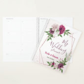 roze bruinbloemen groen huwelijk planner (Display)