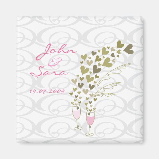 Roze bruinbruidskeuters voor champagne sparen-the- magneet (Voorkant)