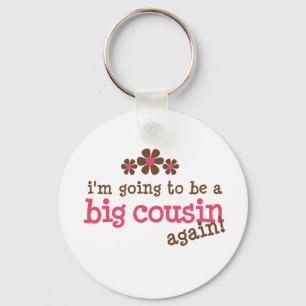 Roze/bruine bloem grote neef T-shirt Sleutelhanger