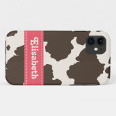 Roze bruine cow afdrukken Case-Mate iPhone case (Achterkant (horizontaal))