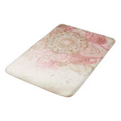 Roze Bruine Crème Mandala Boheemse Boho Mode Badmat (Gekanteld)