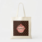 Roze Bruine Cupcake Bag Tote Bag (Voorkant)