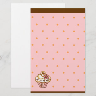 Roze Bruine Cupcake Bakkerij Briefpapier