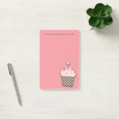 Roze bruine cupcake, gepersonaliseerd om lijst te  post-it® notes (Kantoor)