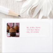 Roze & Bruine Cupcakes Etiket (Insitu)