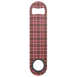 Roze Bruine Geruite Patroon Speed Flessenopener