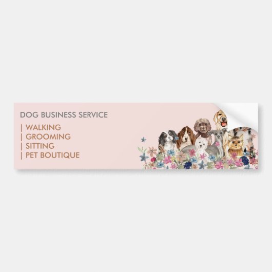 Roze Bruine Hond Branding Bumpersticker (Voorkant)