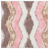 Roze bruine ijkat Zigzag Mosaic Pattern Stof (Close Up)