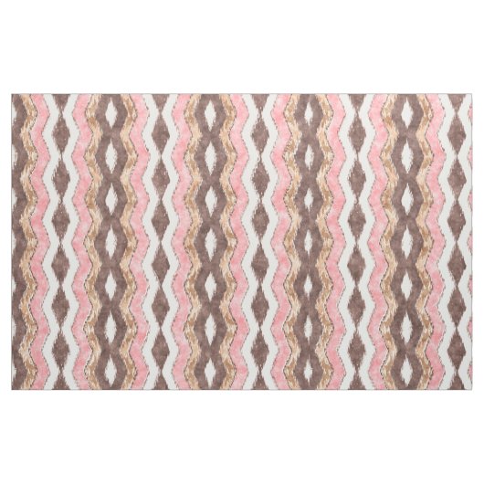 Roze bruine ijkat Zigzag Mosaic Pattern Stof (Fat Quarter)