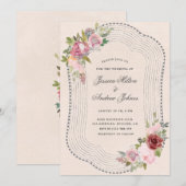 roze bruine lijst met roze bruine bloementeelt kaart (Voorkant / Achterkant)