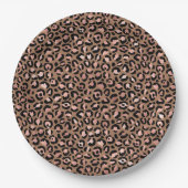 Roze Bruine Luipaard Papieren Bordje (Voorkant)