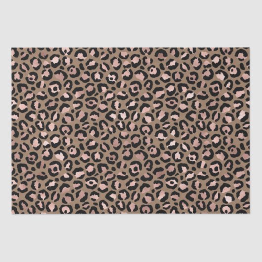 Roze Bruine Luipaard Tissuepapier (Voorkant)