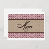 Roze bruine mam briefkaart (Voorkant / Achterkant)