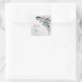 roze bruine mariniers bruiloft vierkante sticker (Tas)