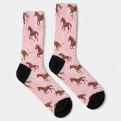 Roze Bruine Paarden Sokken (Rechts)