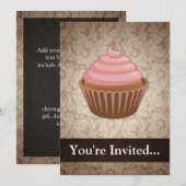 Roze/bruine perskoeken kaart (Voorkant / Achterkant)