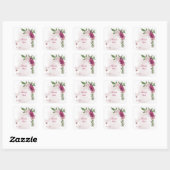 roze bruine roze bloem vierkante sticker (Vel)