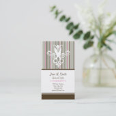 Roze/bruine schaar afsprakenkaartje (Staand voorkant)