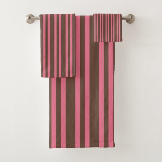 Roze bruine strepen naadloos patroon bad handdoek (Insitu)