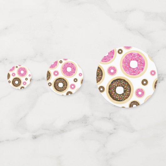 Roze & Bruine Strooi Donuts Leuk Partij Tafel Deco Confetti (Achterkanten)