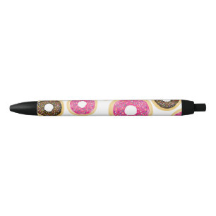 Roze & Bruine Strooidonuts Modern Fun Cute Blauwe Inkt Pen