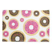 Roze & Bruine Strooidonuts Modern Leuk Kuttig Kussensloop (Achterkant)