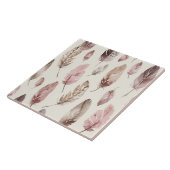 Roze bruine veren tegeltje (Zijkant)