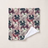 Roze, bruine waterverf bloemen bad handdoek (Wasdoekje)