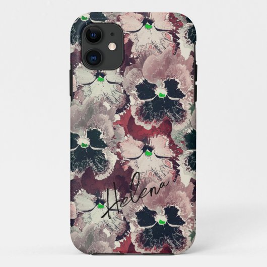 Roze, bruine waterverf bloemen Hoesje-Mate iPhon Case-Mate iPhone Case (Achterkant)