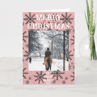 Roze, bruine, witte sneeuwvlokken kaart