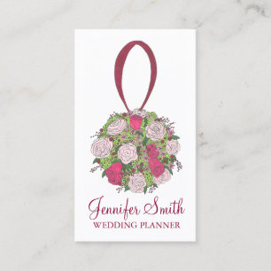Roze bruinkool ventilator Bouquet Florist Wedding  Visitekaartje