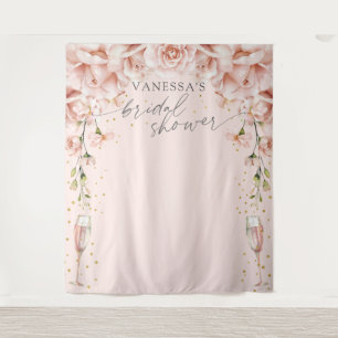 Roze Brunch & Bubbly bloemstuk Bruidsmeisjesontbij Wandkleed