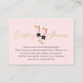 Roze brunch en bubbelige display douche informatiekaartje (Voorkant)