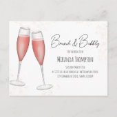 Roze Brunch Vrijgezellenfeest QR Code Cadeauregist Briefkaart (Voorkant)