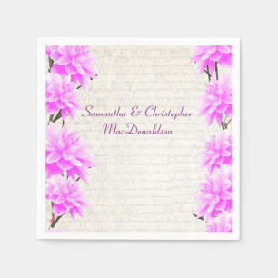 roze bruusje lila bruiloft met flortaal land servet