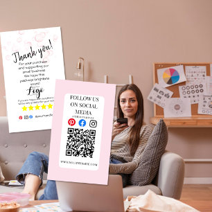 Roze bubbel op maat gemaakte verpakkingsinsteekkaa visitekaartje