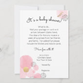 Roze bubbels - Baby shower Uitnodiging (Achterkant)