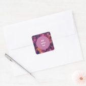 roze bubbels moderne trendy vierkante sticker (Envelop)