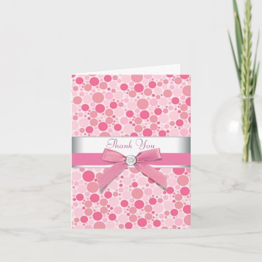 Roze Bubbels Roze Bedankt Kaarten (Voorkant)