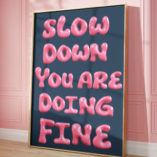 Roze Bubbeltypografie Muur Kunst Motiverend Poster