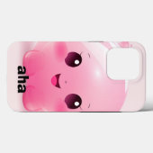 Roze Bubble Cartoon AHA Telefoon Case (Achterkant (horizontaal))