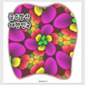 Roze Bubble Flowers Custom-Cut Vinyl Sticker (Vel)