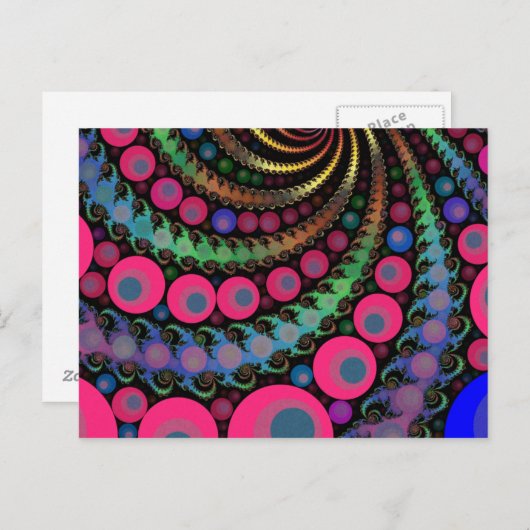 Roze Bubble Fractal Mozaïek Briefkaart (Voorkant / Achterkant)