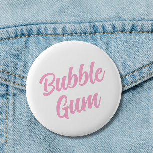 Roze Bubble Gum Eenvoudige Typografie Leuk Whimsic Ronde Button 5,7 Cm